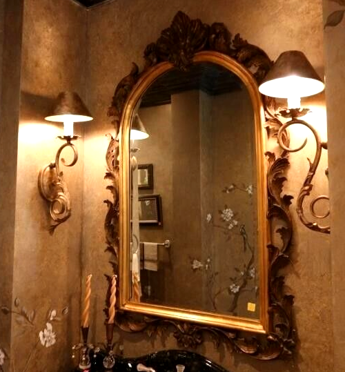 Vintage John Richard Ornate Rococo Solid Wood Gilded Frame Mirror 54" x 33"