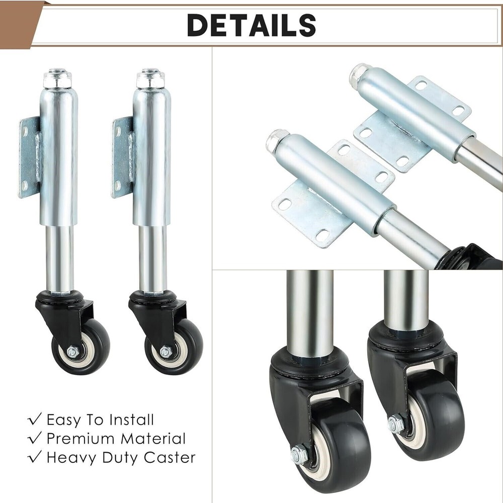 2" Fence Gate Wheels with Spring Rolling Gate Swivel Caster Gate Rollers Support