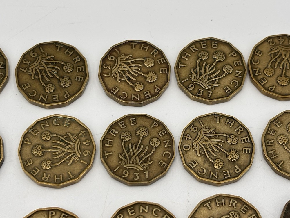 three pence coins Bundle X 28