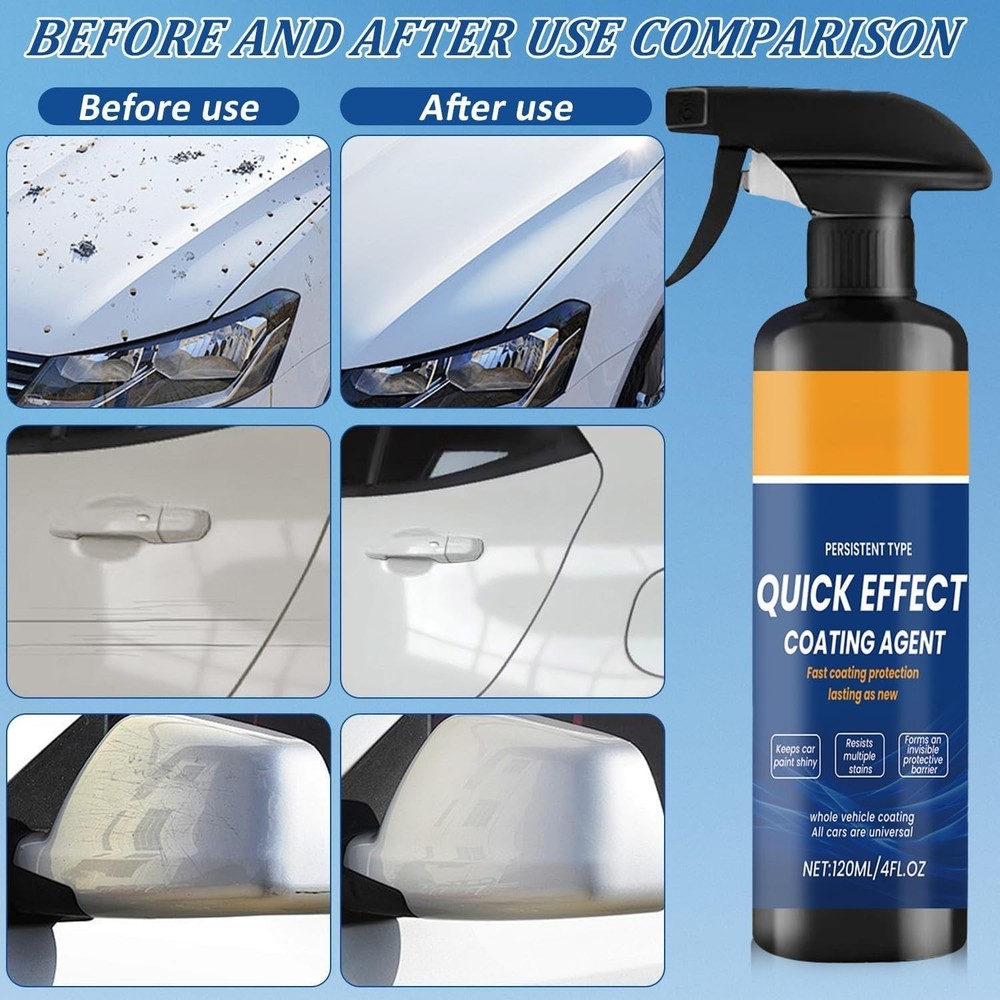 Advanced Car Quick-Acting Coating Agent Spray, Car Coating Spray, Quick Effect..