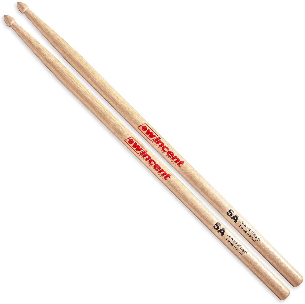 Wincent 5A Hickory Drumsticks, Wood Tip