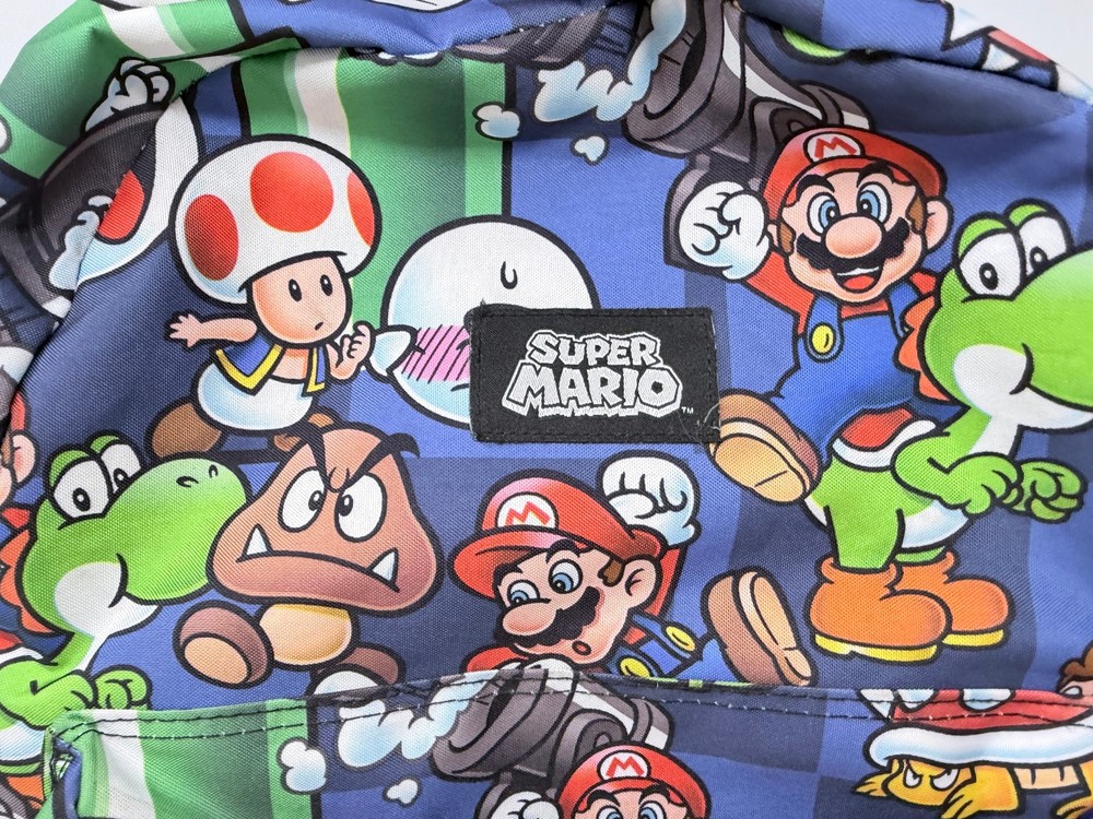Nintendo Super Mario Kids School Backpack W/ Adjustable Straps- Multi Colored