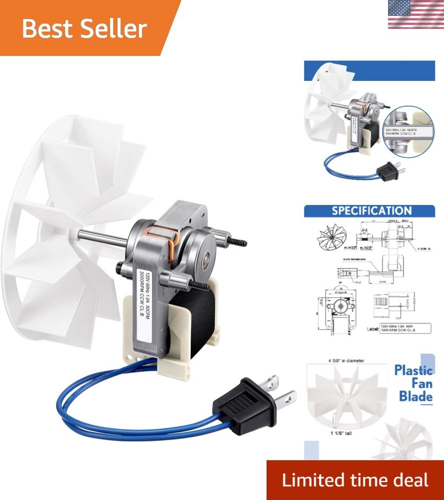 Replacement Bathroom Vent Fan Motor Kit - Easy Install for Nutone Broan Models