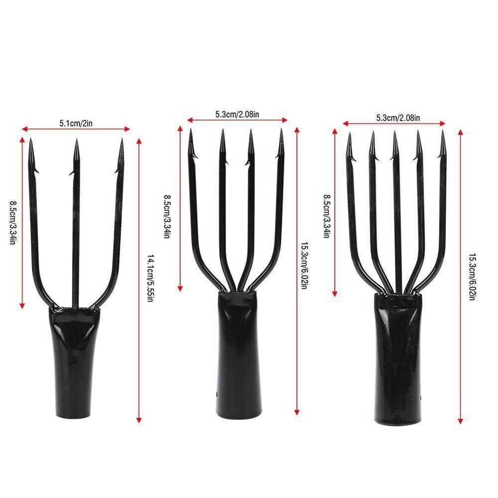 2PCS 3/4/5 Prong Fishing Spear Harpoon Fork Multi-function With Sharp Barbed