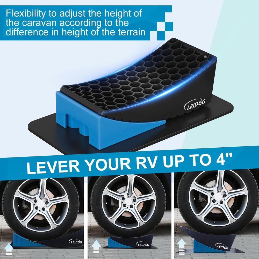 LEIDGG 2Packs RV Leveling Blocks System Kit Camper for Blue