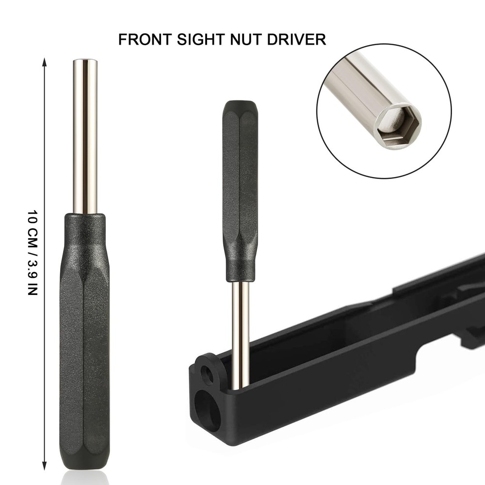 LUSOFAE Tool Kit for Glock with Front Sight Remove,Magazine Black