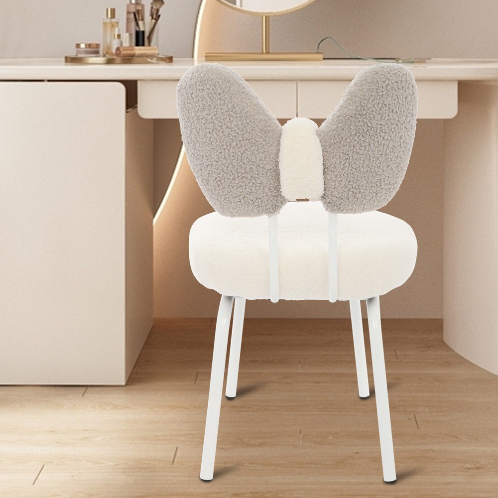 Rotatable butterfly backrest makeup chair