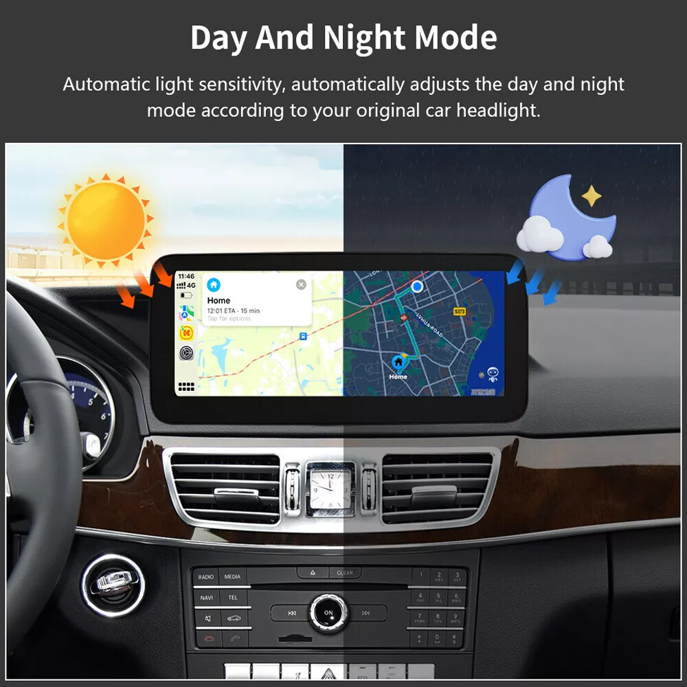 12.3'' Wireless Carplay Touch Screen AndroidAuto For Benz E Class W212 2009-2016