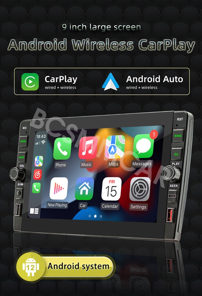 2Din Android Car Stereo Radio Bluetooth GPS Navigation for Carplay Android Auto