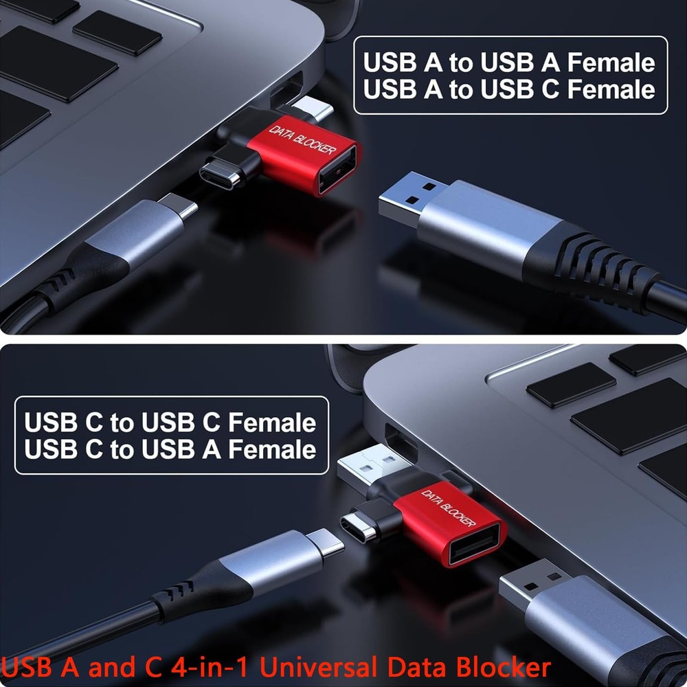 Data Blocker, 4-in-1 Universal USB Protection from Illegal red