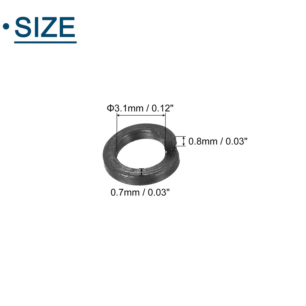 M3 Split Lock Washer, 50Pcs Carbon Steel Spring Lock Washers