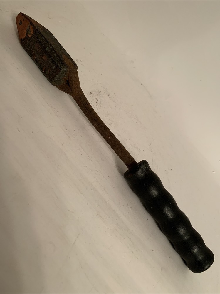 Vintage Soldering Iron Copper Head Wood Handle