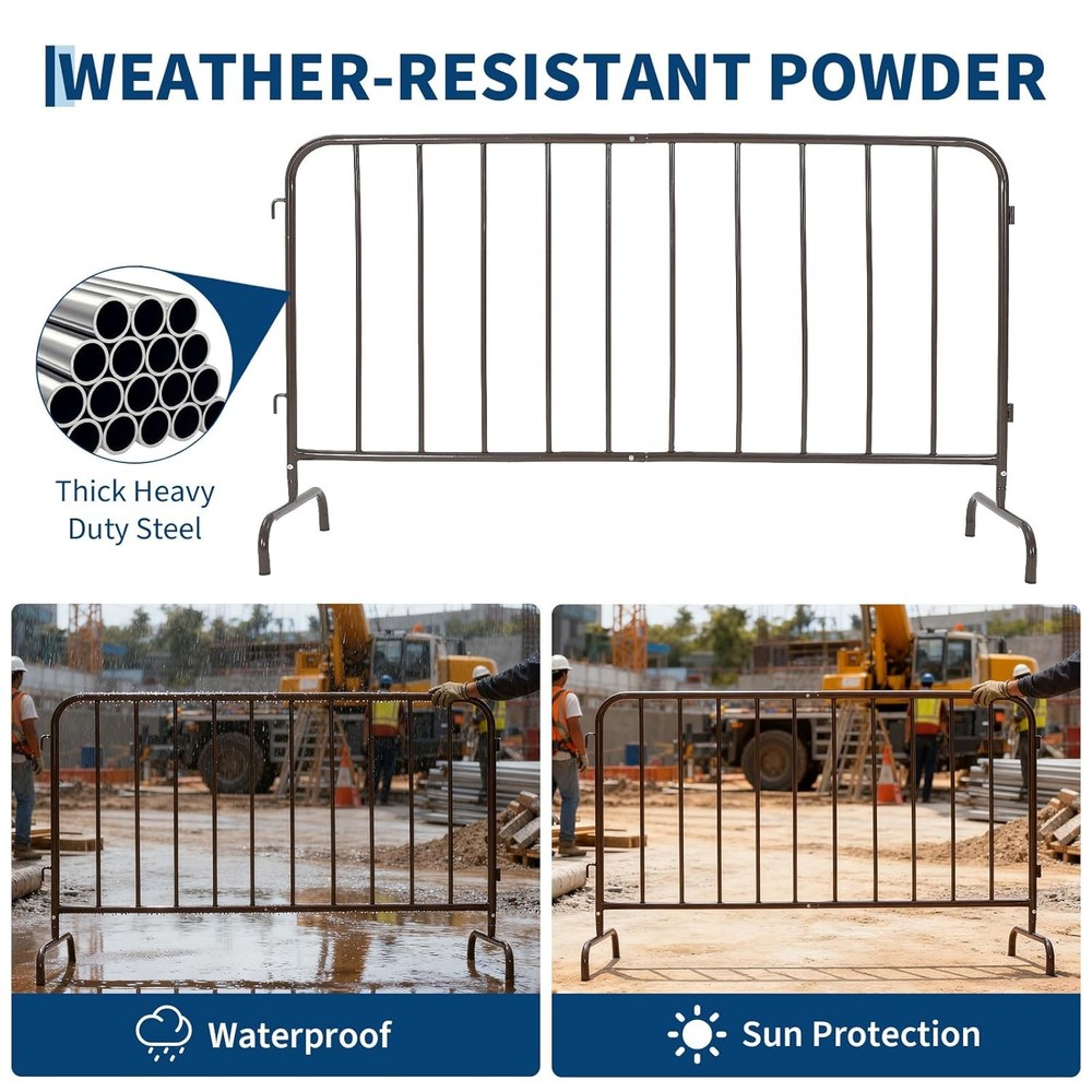 Interlocking Steel Barricade: Crowd Control Barrier with Removable Bridge Feet