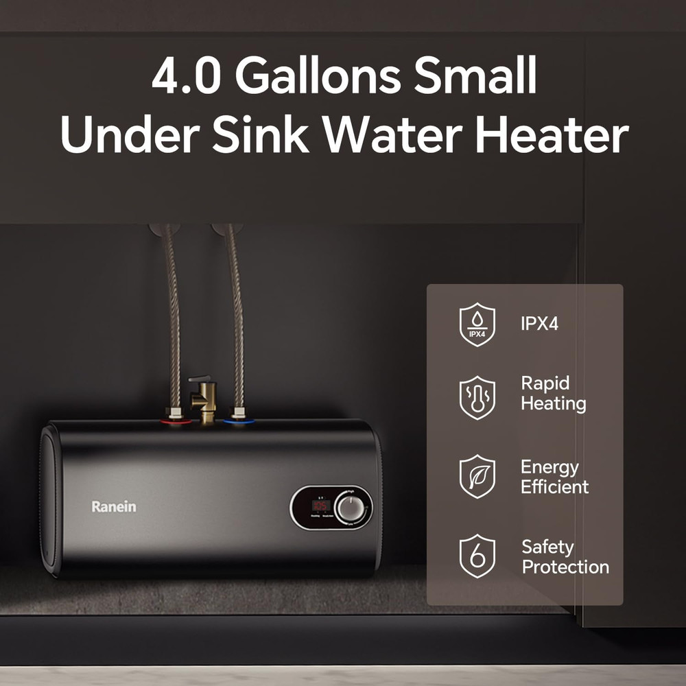 2025 Gen II 4-Gallon Electric Mini-Tank Water Heater, 120V, 1440W Instant Hot W