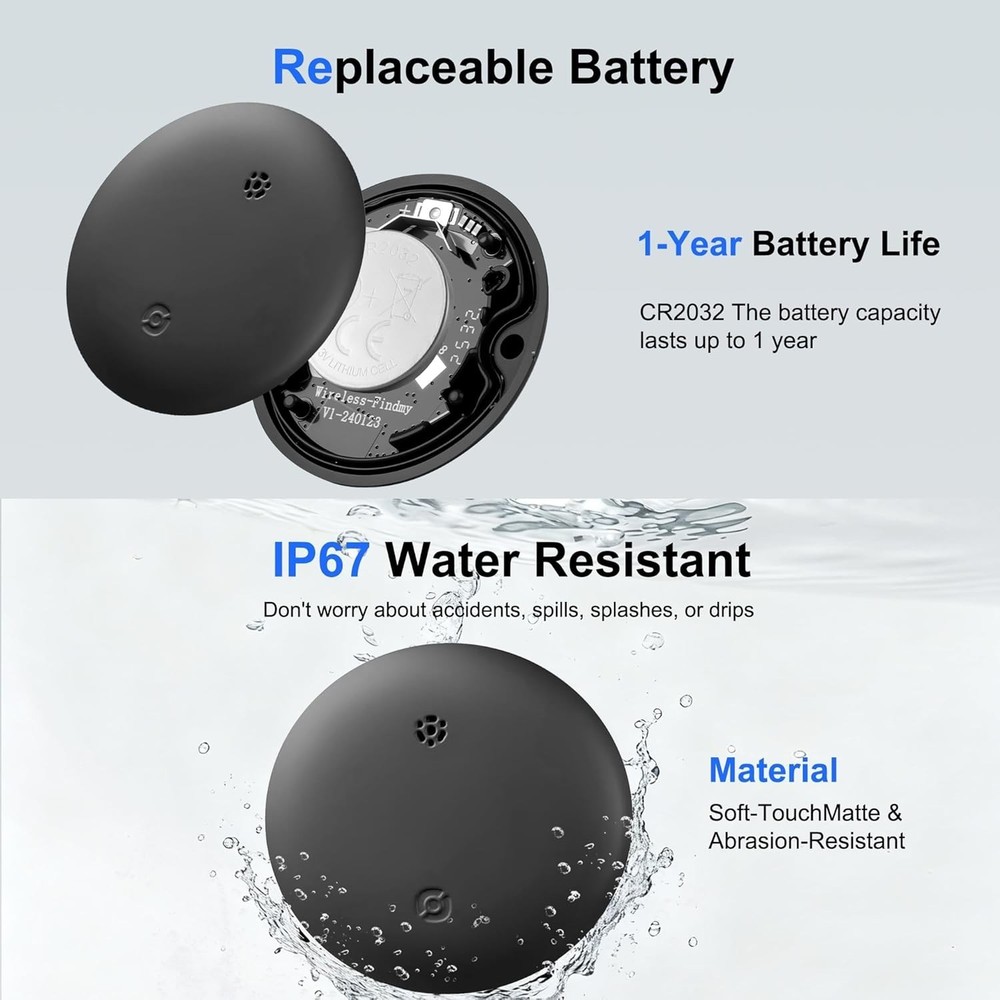 Dust & Water Proof Android Tracker Tags, 4 Pack