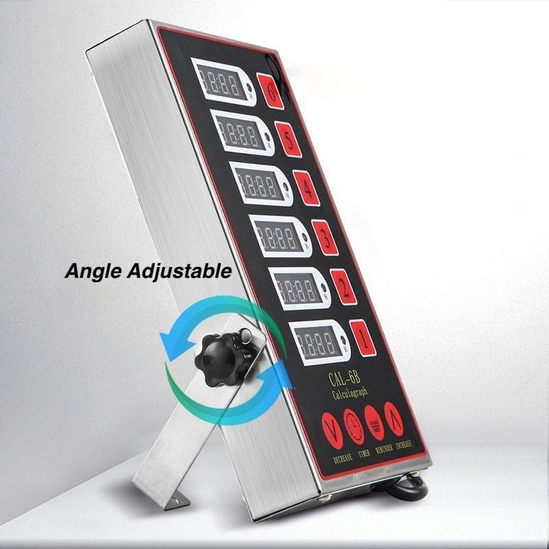 Commercial Kitchen Timer with 6 Channels, Professional LED Digital Timer for ...