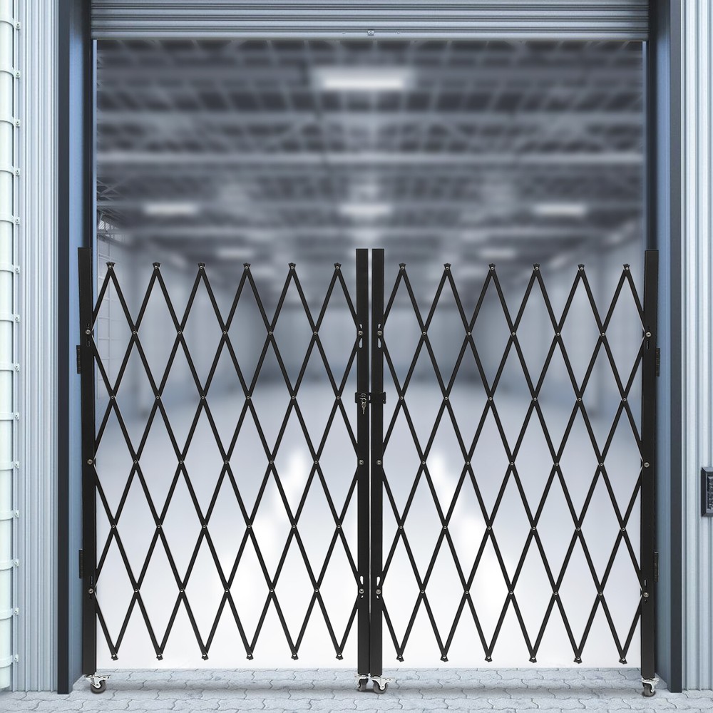 Double Folding Security Gate with Lock, Expandable Safety Barrier Door