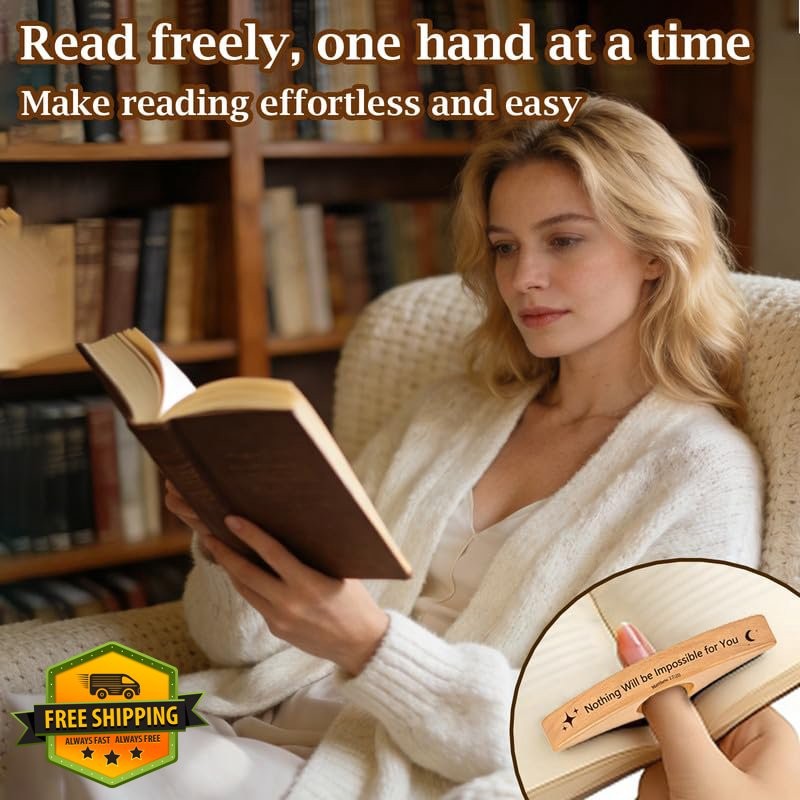 Walnut Thumb Book Holder Initials C P Reader Bookmark Gift