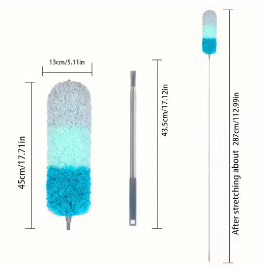 Extendable Microfiber Duster Long Pole for High Ceiling Fan Cleaner WashableHead