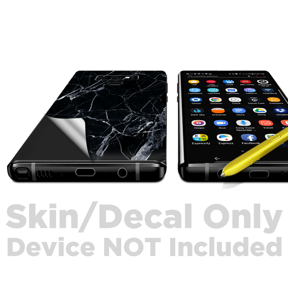 Skins Decal Wrap for Samsung Note 9 - Black Marble Granite White
