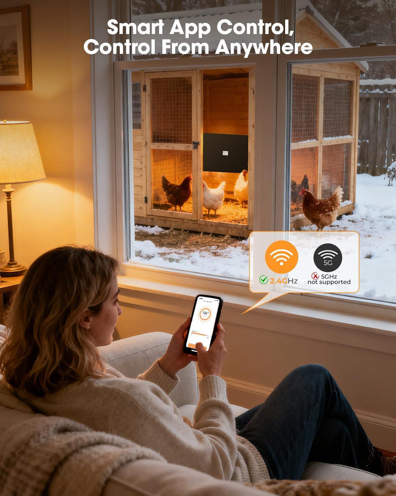 Brooder Heater for Chicks,Chicken Brooder with APP & Thermostat,Smart Chicken Co