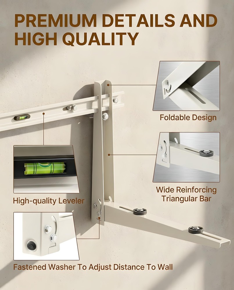 Heavy Duty Mini Split Wall Mounting Bracket for Outside, 400lb Load Capacity,...