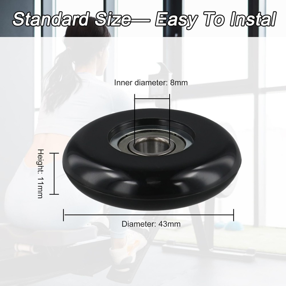 Rollers Kit Fit for Rowing Machine Seats Cushion Wheel,For Gym Wheels/Rollers...