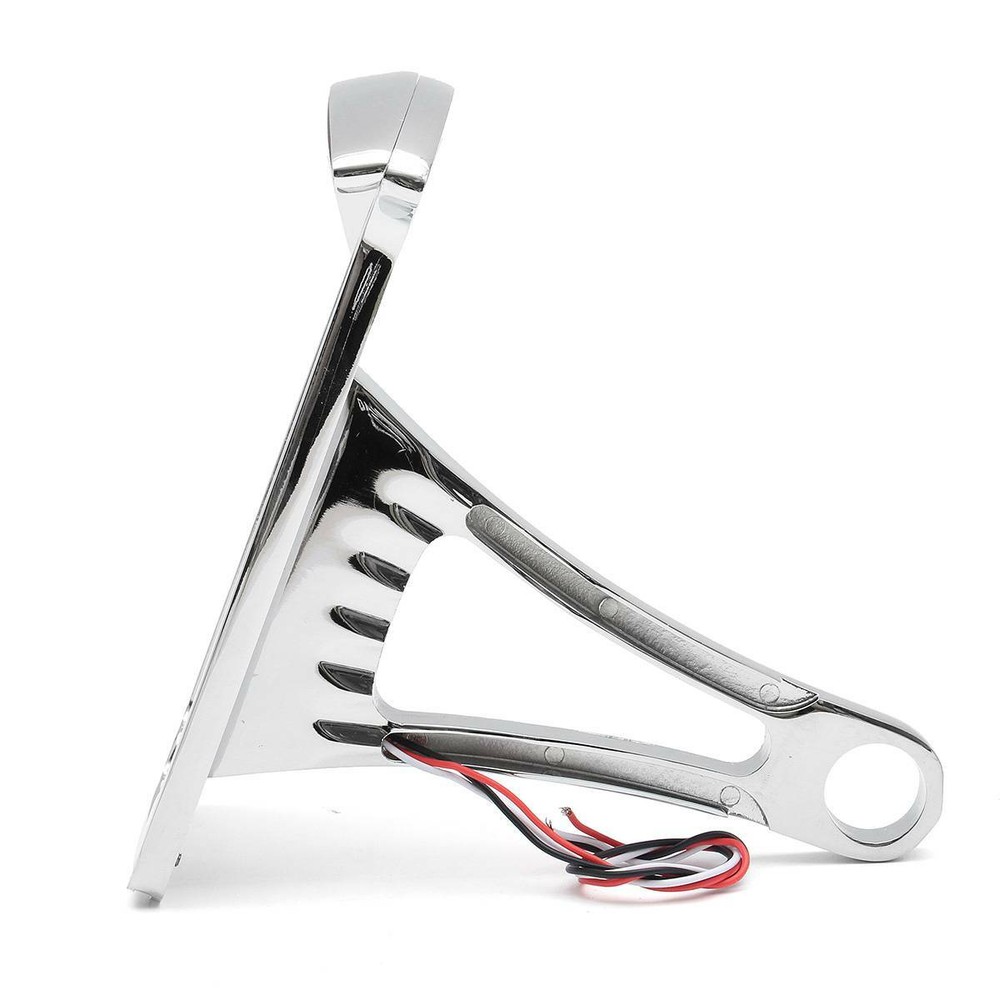 CHROME SIDE MOUNT LICENSE PLATE LIGHT BRACKET LED FOR HARLEY MOTORCYCLE VERTICAL