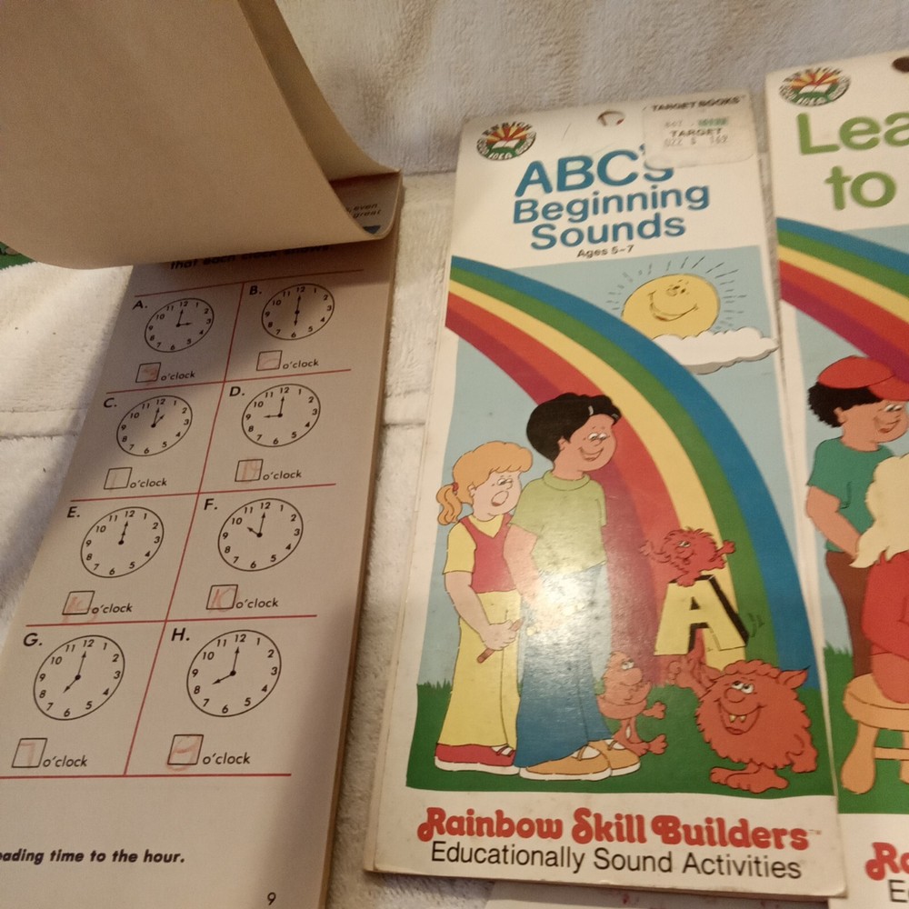4 Vintage Rainbow Skill Builders Learning activity books Education 4-7 diff pre