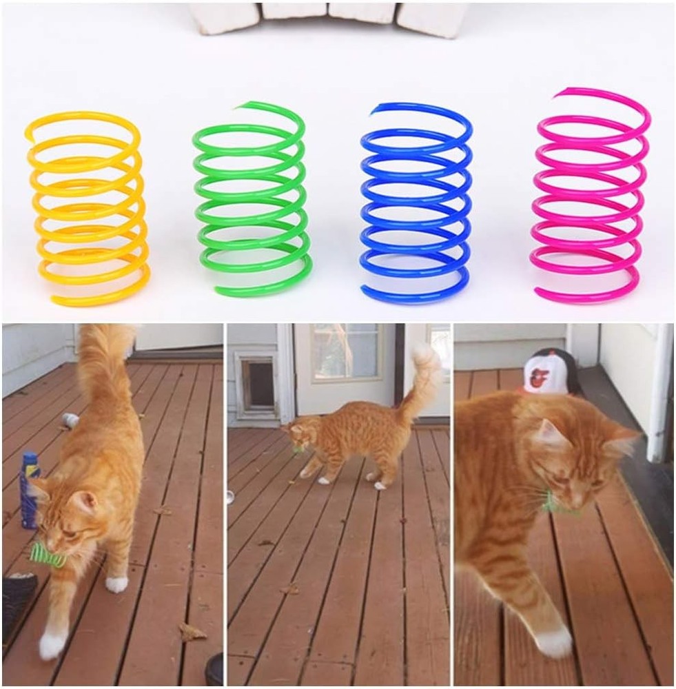 Andiker Interactive Cat Spiral Creative Spring Toy to Kill Time Multi-colored