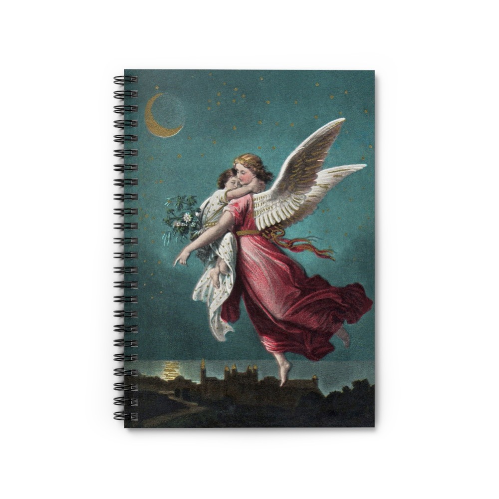 Guardian Angel With A Sleeping Child Antique Image Spiral Notebook