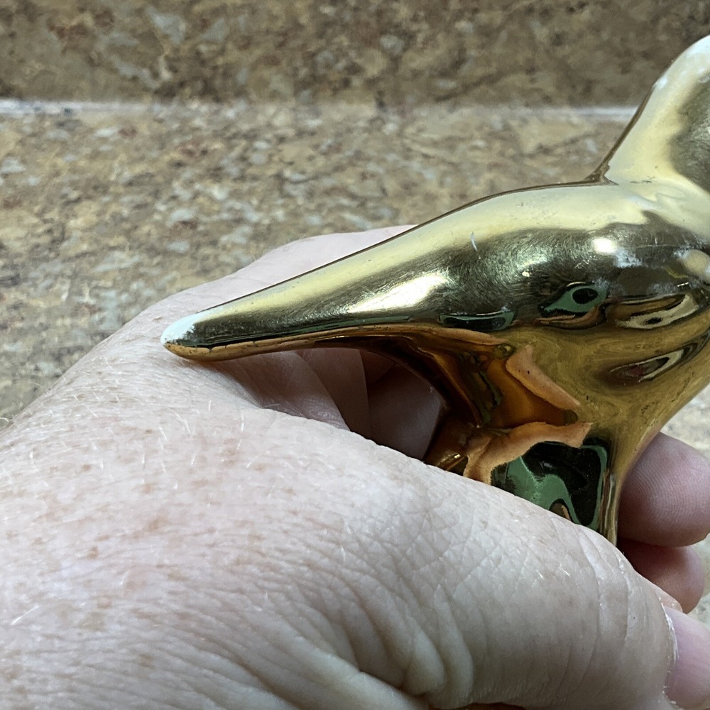 Vintage Ceramic Small Bird Figurine - Gold Nice
