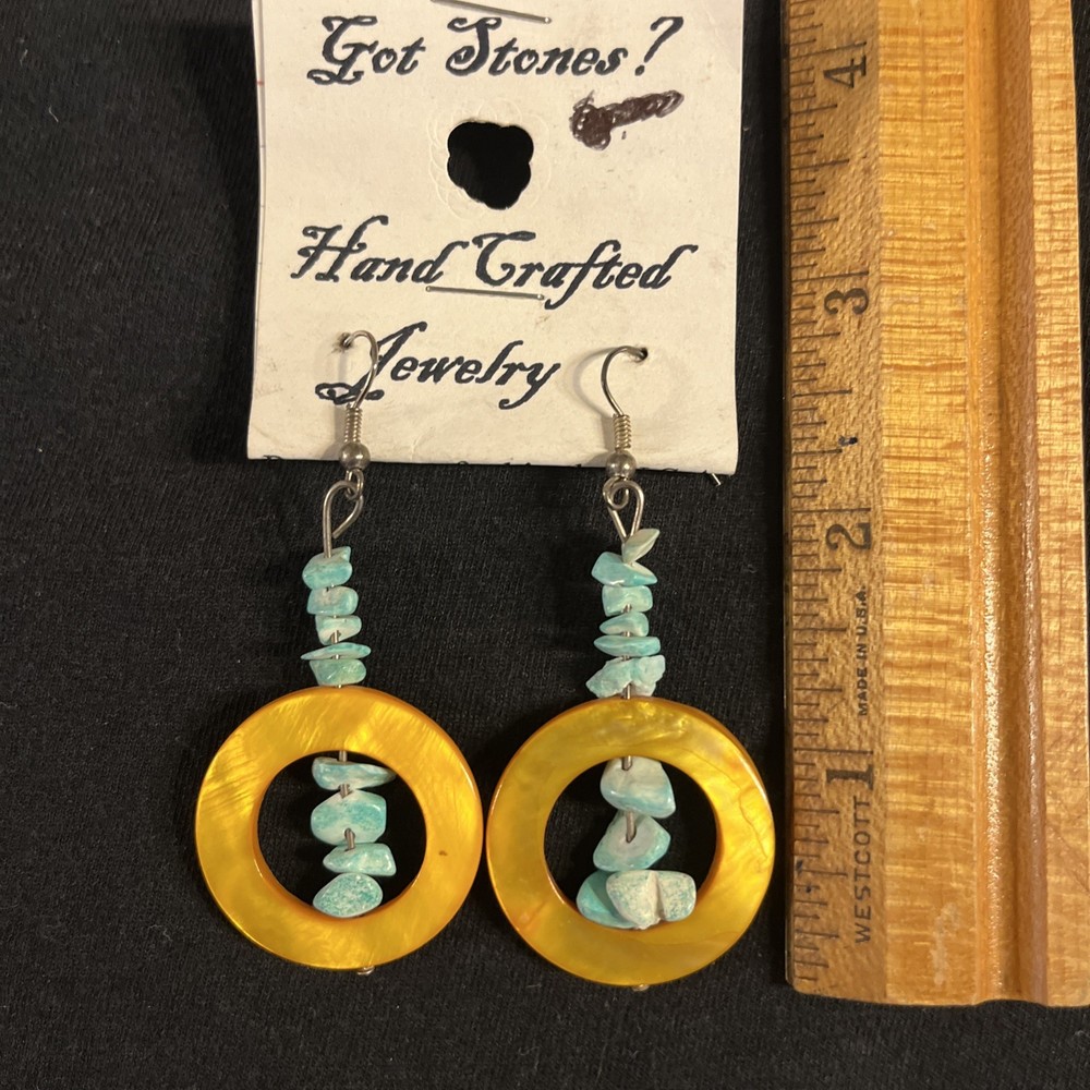 torquouse chandalier earrings stone