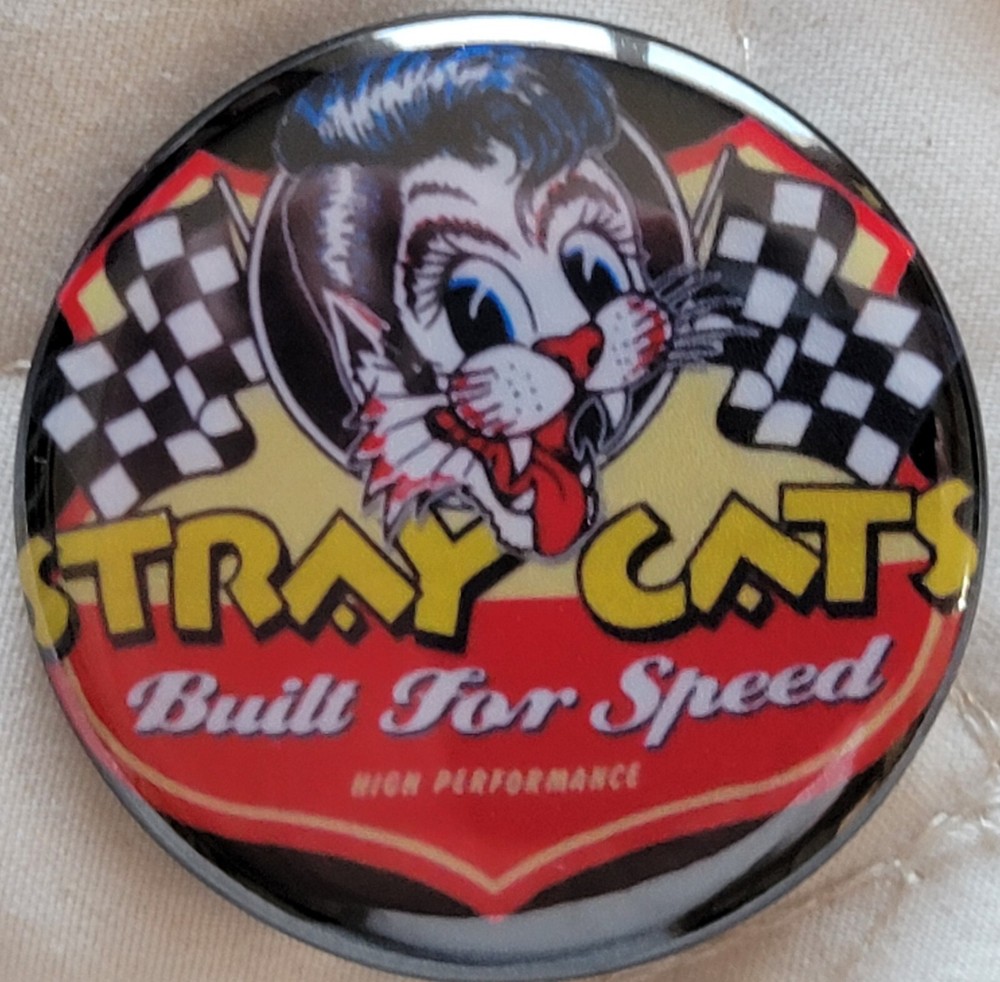 Stray Cats, 1.5" Pin, Button, (Built For Speed), Brian Setzer