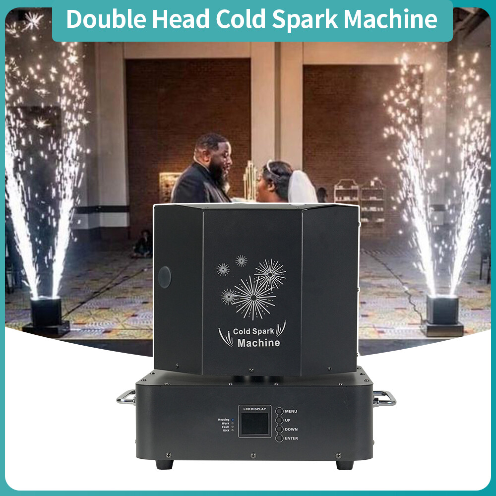2PCS Black 1500W Double Double Head Spin Fireworks Sparkler Cold Spark Machine