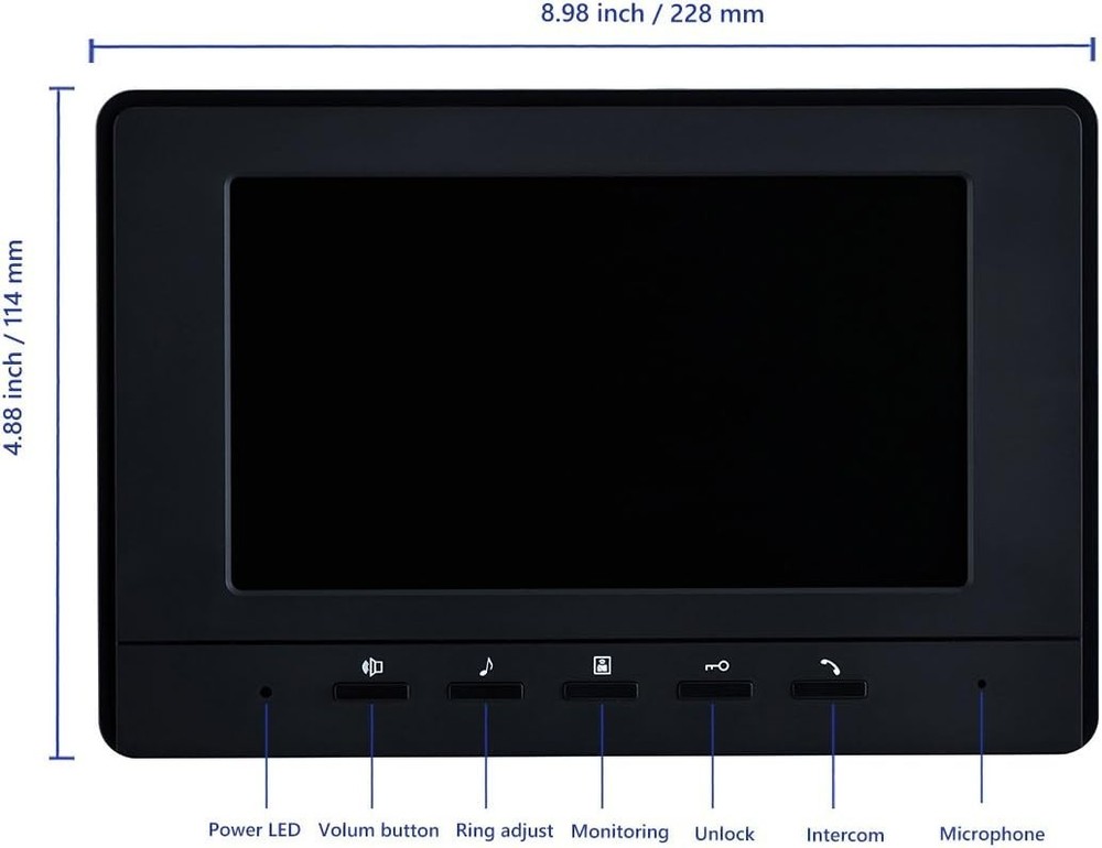 Elegant 7-Inch Wired Video Intercom System with Night Vision & Dual-Way Intercom