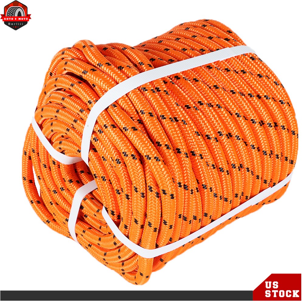 1/2" ×200' Double Braid Polyester Rope Nylon Pulling 6180lbs Breaking Strength