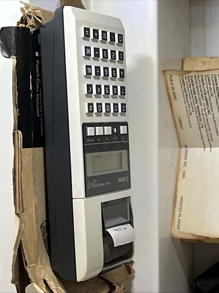 Vintage Canon TP-7 Electro Printer Calculator Original Box Instructions & Case
