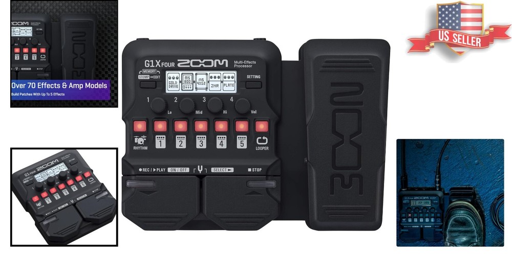 Battery-Powered Multi-Effects Processor with 70+ Sounds and Expression Pedal