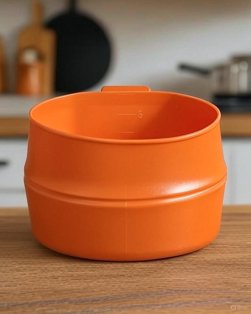 Wildo FOLD-A-CUP Collapsible Foldable Drinkware Cup Bushcraft Mug - ORANGE 600ml