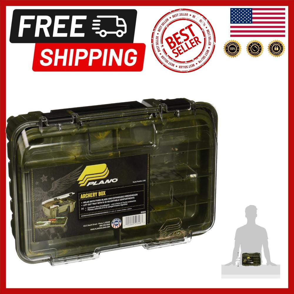 Camo Archery Accessory Box - Lightweight & Durable with Push Lock Closure