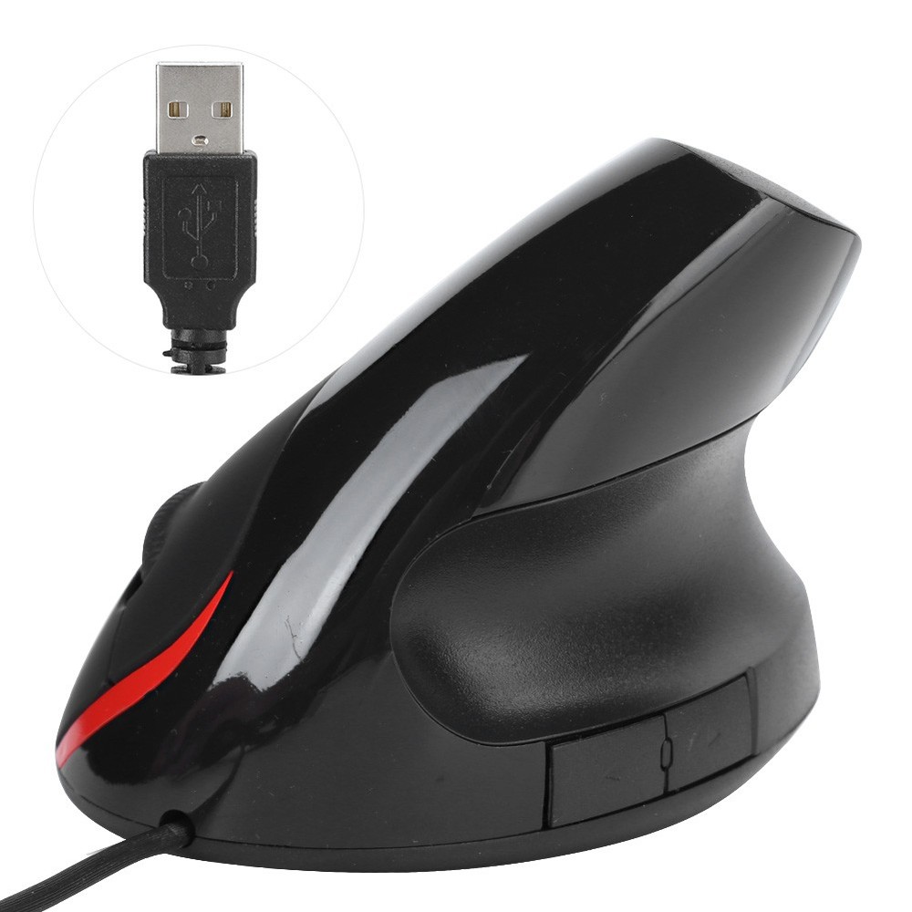 Optical Vertical Mouse Ergonomic Recharge USB Receiver ABS Office Wired Mouse J↑