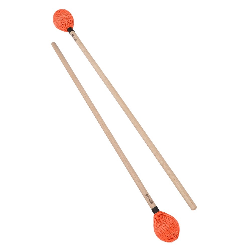 1 Pair Medium Hard Marimba Mallets For Percussion Playing Orange Excellent