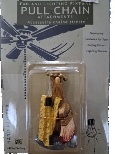 FIGI WORKSHOP PULL CHAIN Light Fan Pull NOS Hammer Paintbrush Rule And Pencil