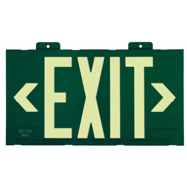 Exit Sign, Plastic, 15-7/8" W, 8-5/8" H, Exit (Double Arrows), Red, Gran1382