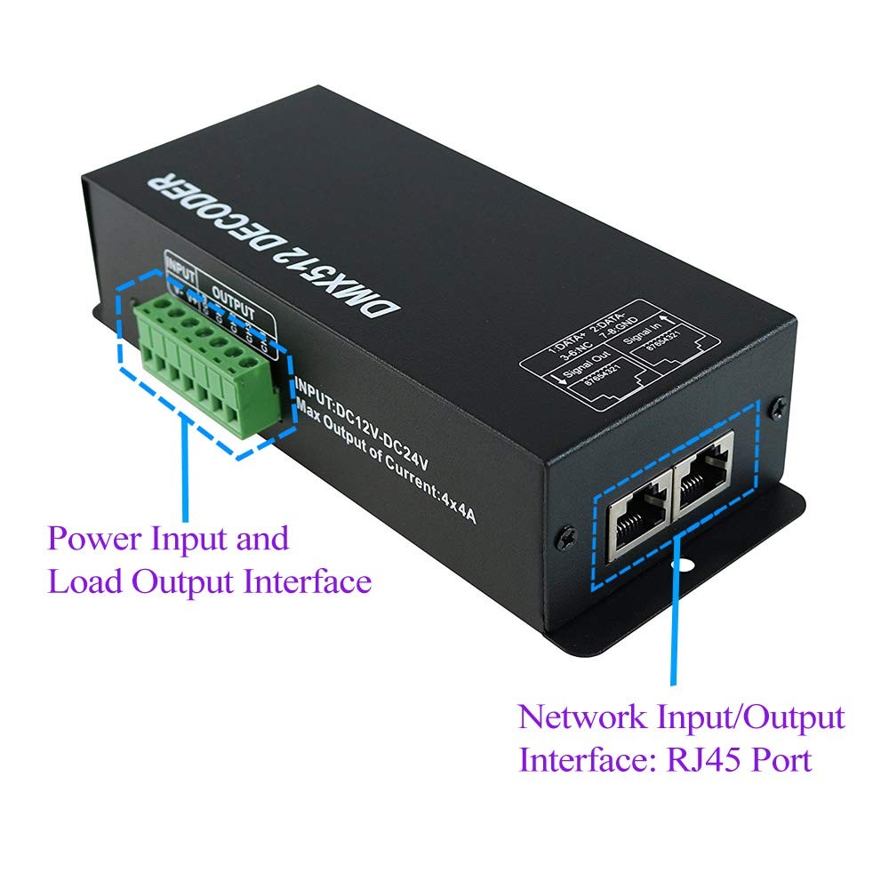 LED DMX 4CH Digital Display Decoder, Dimming Driver LED DMX512 Decoder for RG...