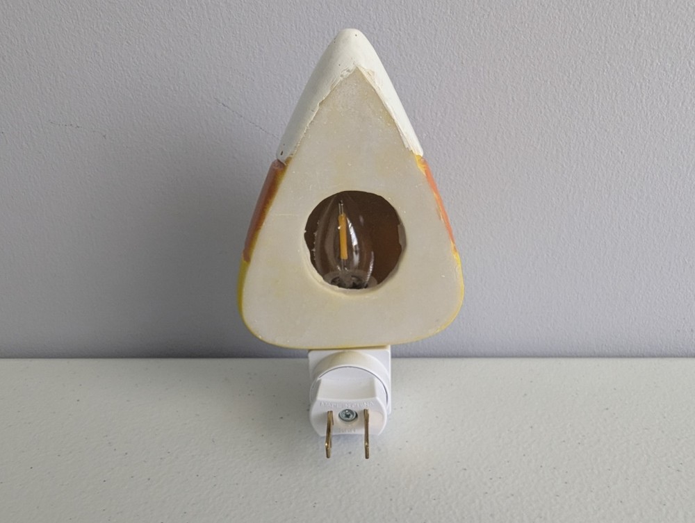 Halloween Candy Corn Nightlight Spooky Plug-In Decor Unique 3D Printed Plastic