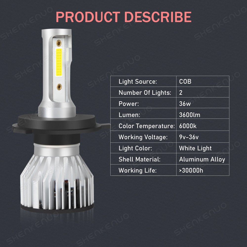 7 Inch led GLASS Headlight Round, ORIGINAL CLASSIC LOOK Conversion Chrome pair