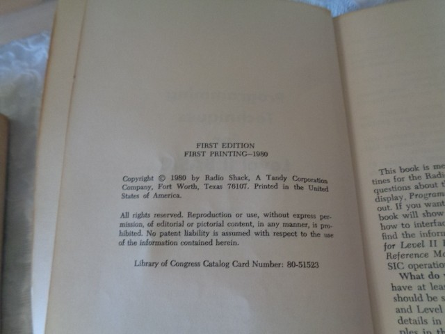 Radio Shack Programming Techniques for Lebel II Basic Paperback Book by William