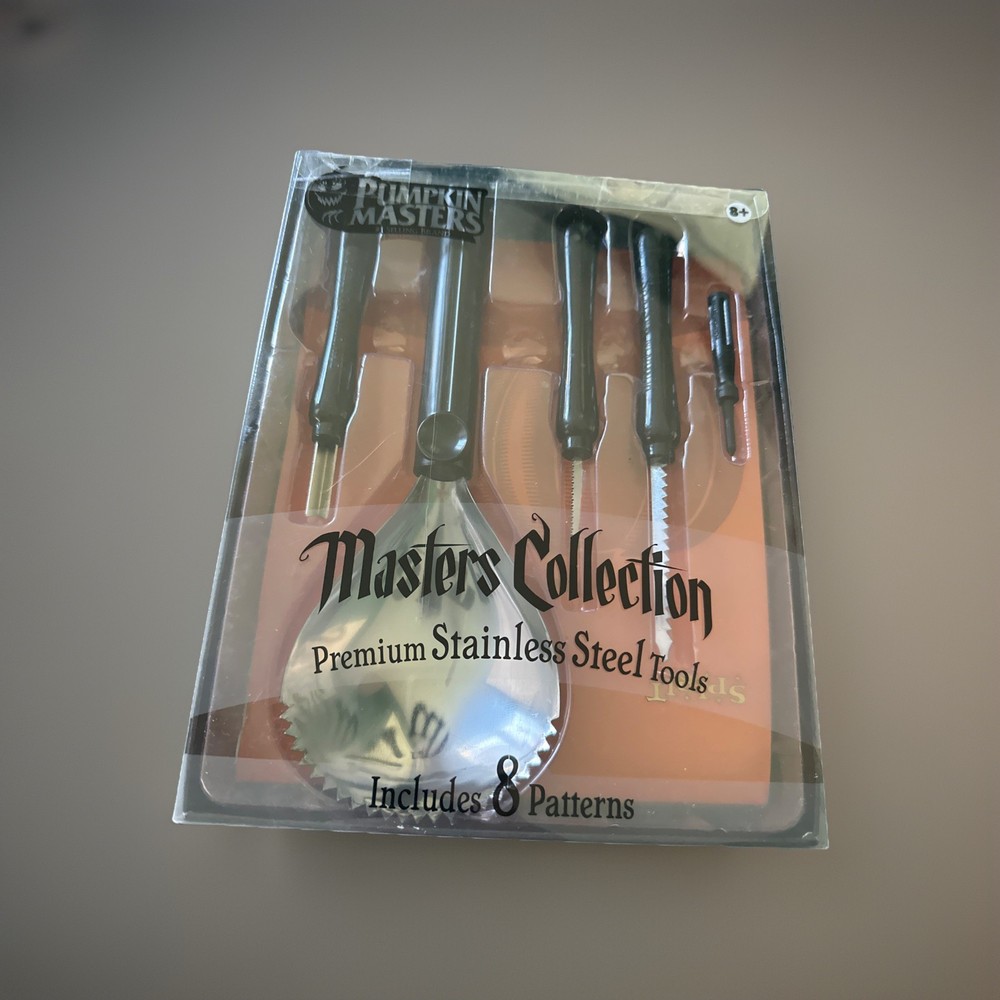 Pumpkin Masters Carving Kit~Masters Collection 5 Tools, 8 Patterns New in Box